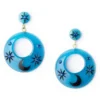 Splendette Wolf Moon Drop Hoop Earrings