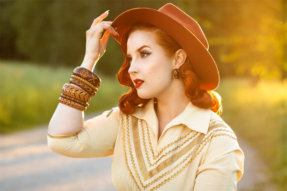 Splendette Walnut Carved Hoop Earrings 4 Splendette Walnut Carved Hoop Earrings