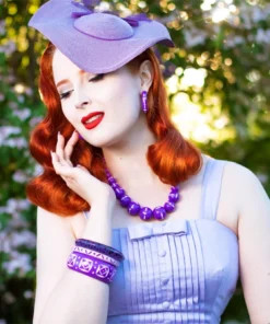 Splendette Wide Violet Carved Bangle - Duchess 7 Splendette Wide Violet Carved Bangle - Duchess