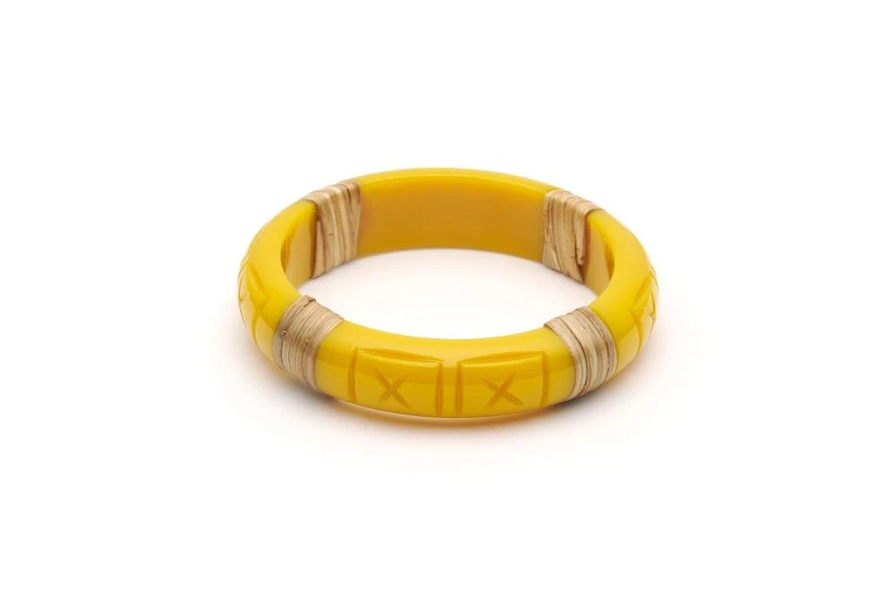 Splendette Ochre Cane Light Cane Bangle - Midi 3 Splendette Ochre Cane Light Cane Bangle - Midi