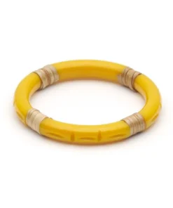 Splendette Ochre Cane Light Cane Bangle - Narrow