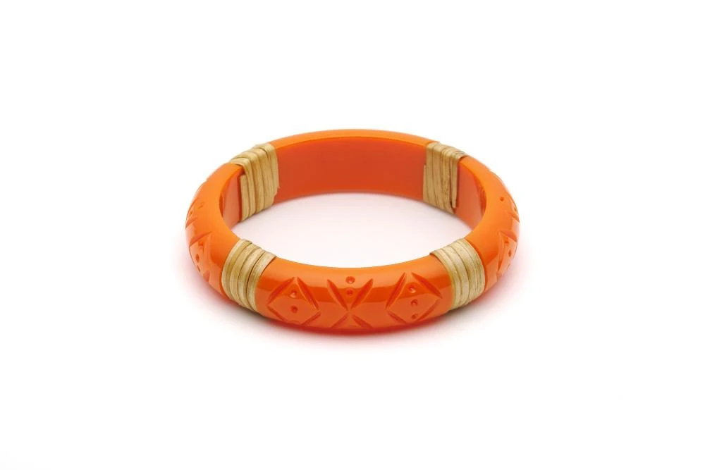 Splendette Tangerine Cane Light Cane Bangle - Midi