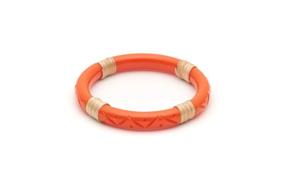 Splendette Tangerine Cane Light Cane Bangle - Narrow