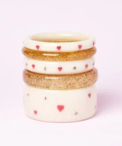 Splendette Valentine's Sugar Heart Bangle Narrow 7 Splendette Valentine's Sugar Heart Bangle Narrow