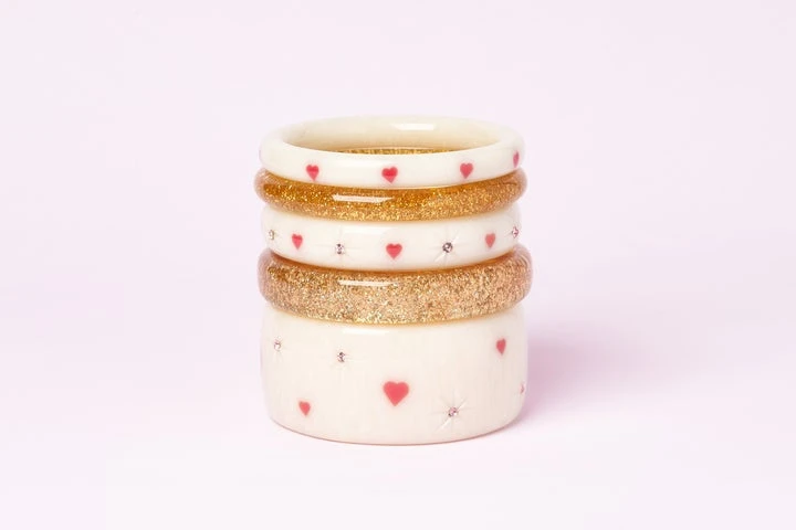 Splendette Valentine's Sugar Heart Bangle Narrow 5 Splendette Valentine's Sugar Heart Bangle Narrow