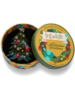 Erstwilder An Australian Christmas Yuletide Timber Brooch