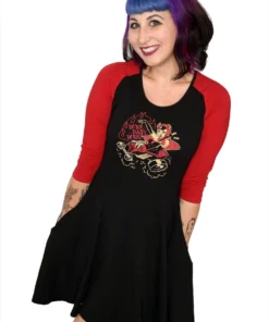 Sourpuss Clothing Sourpuss Burn Baby Burn Raglan Mini-Dress 8 Sourpuss Clothing Sourpuss Burn Baby Burn Raglan Mini-Dress