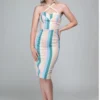 Collectif Mainline Tea Cup Stripe Kiana Pencil Dress