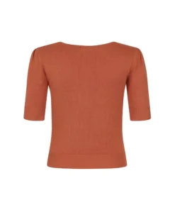 Collectif Chrissie Plain Knitted Top - Orange