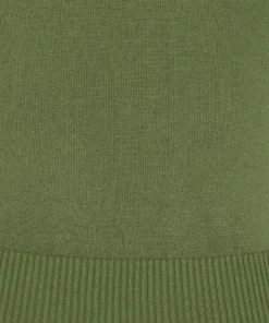 Collectif Chrissie Plain Knitted Top - Moss Green
