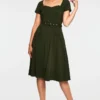 Voodoo Vixen Marine Green Fit N Flare Dress