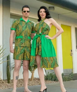 Boulevard Nights Catalina Full Skirt - Tiger Leaf Green