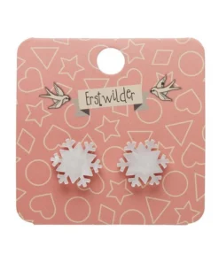 Erstwilder Snowflake Ripple Resin Stud Earrings - White
