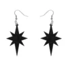 Erstwilder Essentials Starburst Ripple Glitter Drop Earrings - Black