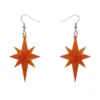 Erstwilder Essentials Starburst Ripple Glitter Drop Earrings - Orange