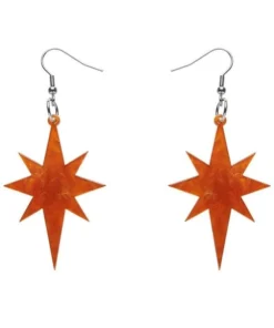 Erstwilder Essentials Starburst Ripple Glitter Drop Earrings - Orange