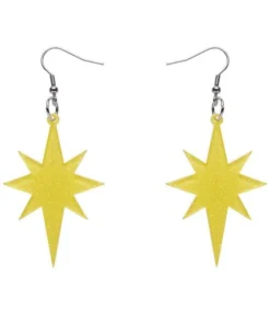 Erstwilder Essentials Starburst Ripple Glitter Drop Earrings - Yellow