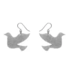 Erstwilder Dove Glitter Resin Drop Earrings - Silver