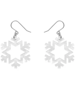 Erstwilder Snowflake Ripple Resin Drop Earrings - White