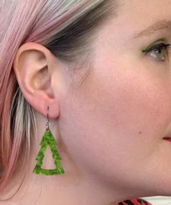 Erstwilder Tree Ripple Resin Drop Earrings - Green