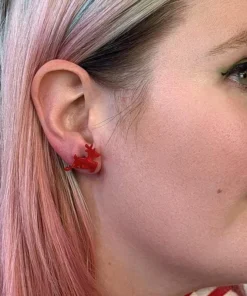 Erstwilder Reindeer Ripple Resin Stud Earrings - Red 7 Erstwilder Reindeer Ripple Resin Stud Earrings - Red
