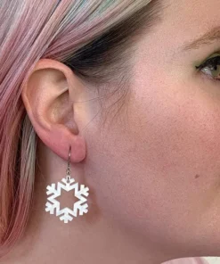 Erstwilder Snowflake Ripple Resin Drop Earrings - White