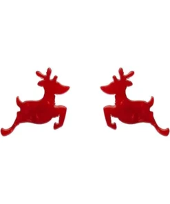 Erstwilder Reindeer Ripple Resin Stud Earrings - Red