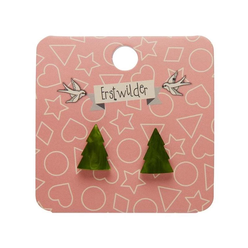 Erstwilder Tree Ripple Resin Stud Earrings - Green 4 Erstwilder Tree Ripple Resin Stud Earrings - Green