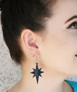 Erstwilder Essentials Starburst Ripple Glitter Drop Earrings - Black 7 Erstwilder Essentials Starburst Ripple Glitter Drop Earrings - Black