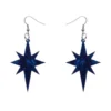 Erstwilder Essentials Starburst Ripple Glitter Drop Earrings - Dark Blue