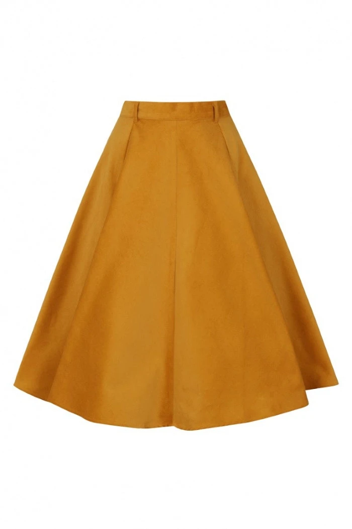 Hell Bunny Jefferson Corduroy Skirt - Mustard 5 Hell Bunny Jefferson Corduroy Skirt - Mustard
