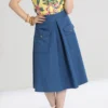 Hell Bunny Freddie Chambray A-Line Skirt