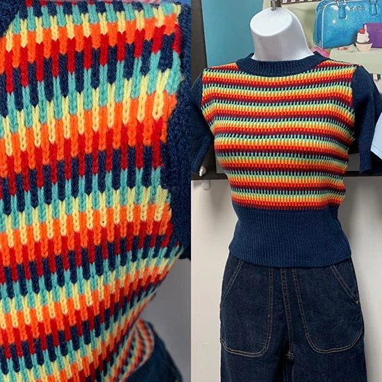 Star Struck Clothing 1940s Repro Sweater - Blue 3 Star Struck Clothing 1940s Repro Sweater - Blue