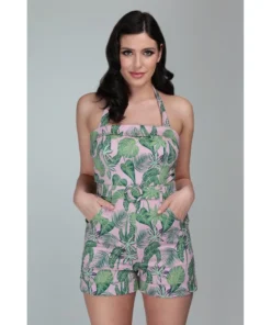Collectif Jojo Pink Forest Playsuit