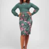 Collectif Juanita Escapist Floral Pencil Skirt