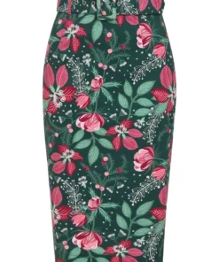 Collectif Juanita Escapist Floral Pencil Skirt