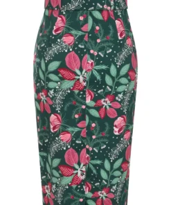 Collectif Juanita Escapist Floral Pencil Skirt