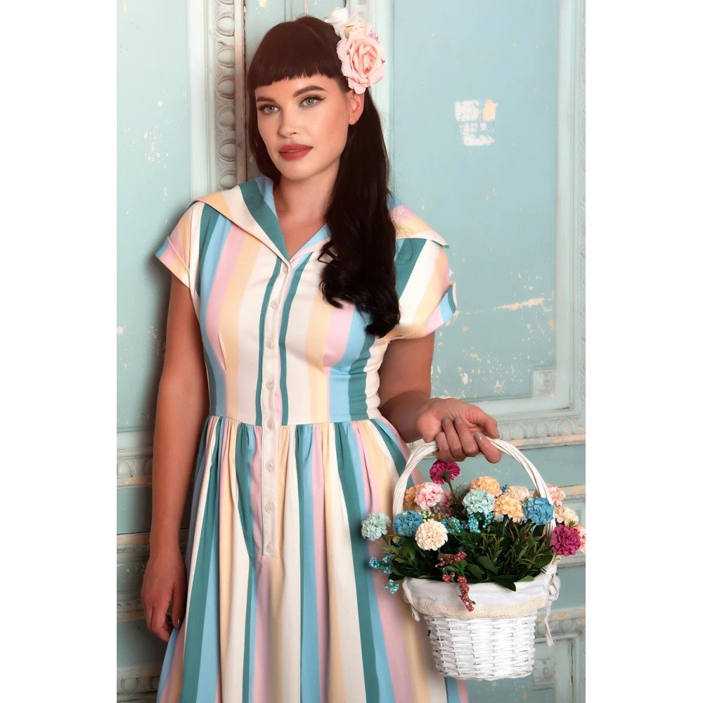 Suzie's Bombshell Boutique Collectif Judy Teacup Striped Swing Dress 4 Suzie's Bombshell Boutique Collectif Judy Teacup Striped Swing Dress