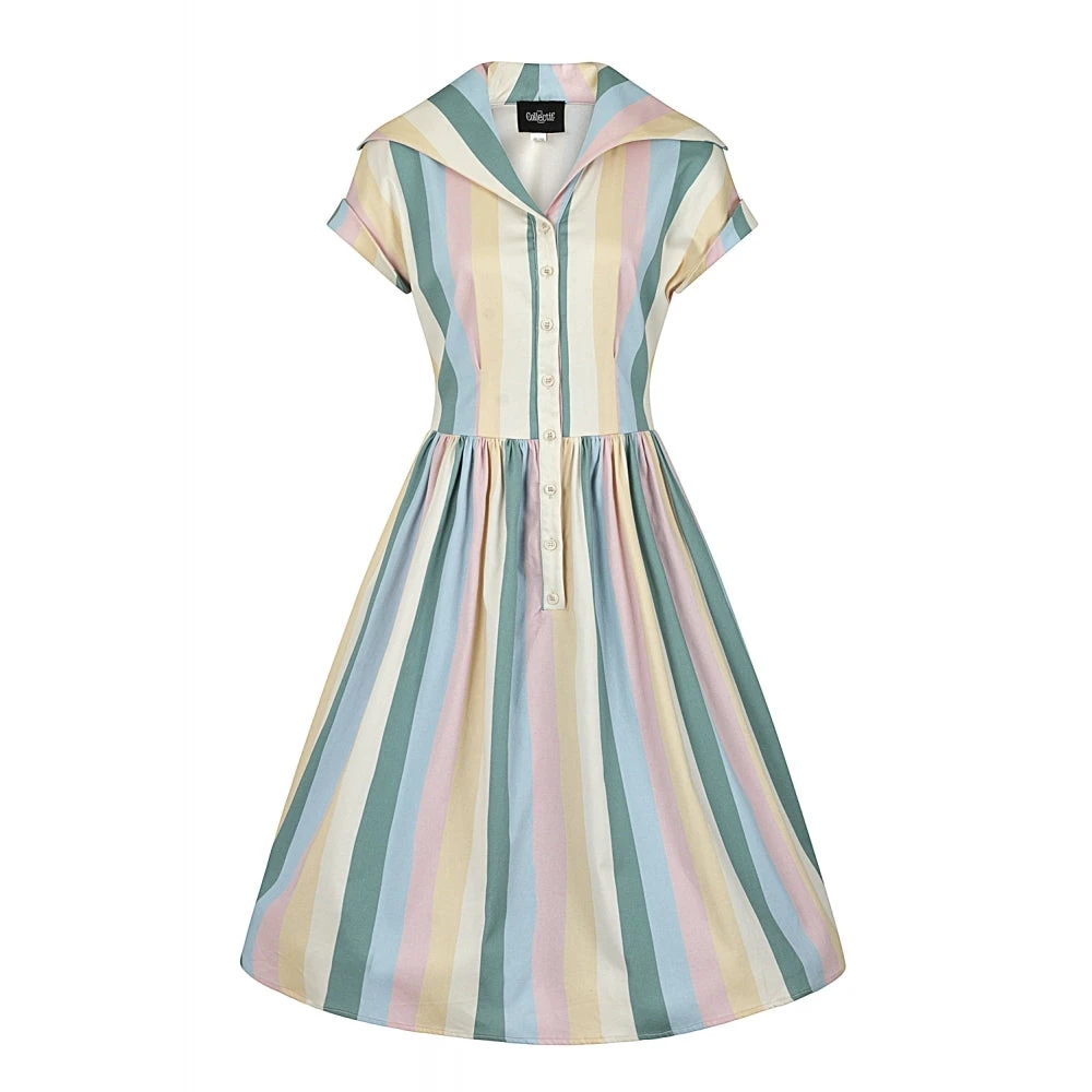 Suzie's Bombshell Boutique Collectif Judy Teacup Striped Swing Dress 5 Suzie's Bombshell Boutique Collectif Judy Teacup Striped Swing Dress
