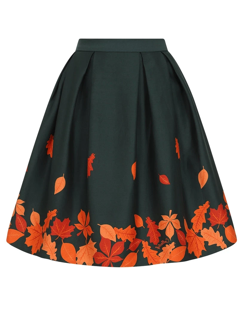 Collectif Marilu Leaves Border Swing Skirt 4 Collectif Marilu Leaves Border Swing Skirt