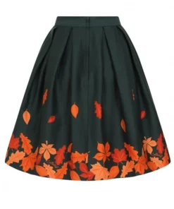 Collectif Marilu Leaves Border Swing Skirt 9 Collectif Marilu Leaves Border Swing Skirt