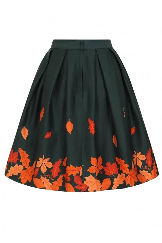Collectif Marilu Leaves Border Swing Skirt 5 Collectif Marilu Leaves Border Swing Skirt