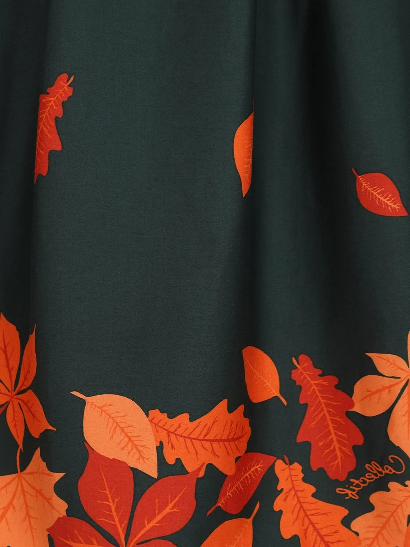 Collectif Marilu Leaves Border Swing Skirt 6 Collectif Marilu Leaves Border Swing Skirt