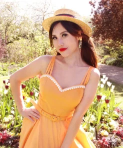 Collectif Nova Heart Trim Swing Dress