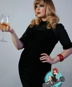 Collectif Wednesday Velvet Pencil Dress
