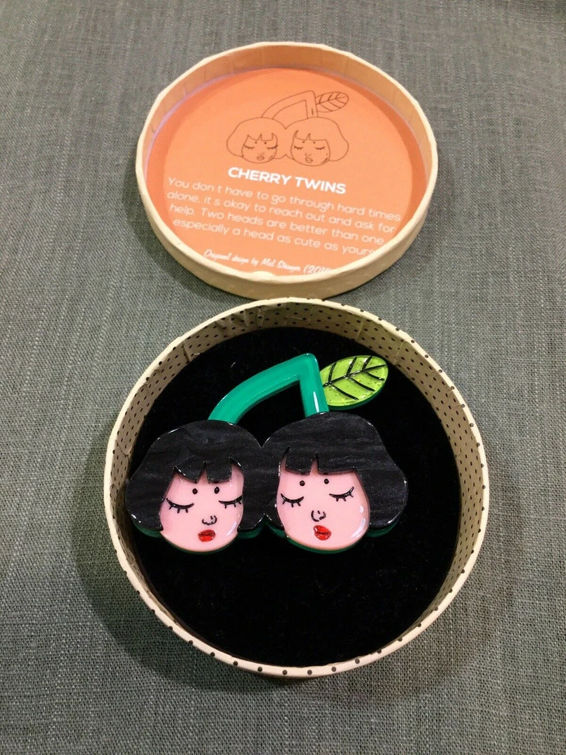 Erstwilder Cherry Twins Brooch 3 Erstwilder Cherry Twins Brooch
