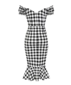 Collectif Mainline Sasha Gingham Fishtail Dress