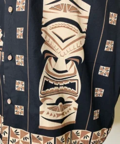 The Oblong Box Shop Sneaky Tiki Rayon Button Down