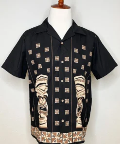 The Oblong Box Shop Sneaky Tiki Rayon Button Down