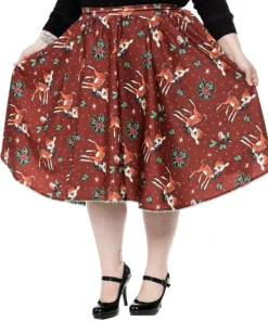Sourpuss Deer Me Sweets Skirt - Cinnamon Sourpuss Clothing